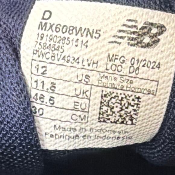 New Balance 608v5 Mens Shoes Size 12D White Navy Leather - Picture 6 of 9